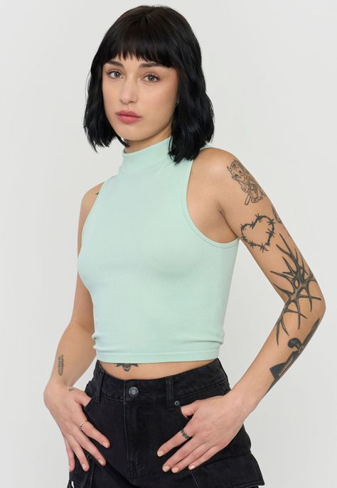 Polera Mujer Sin Mangas Celeste Corona-2