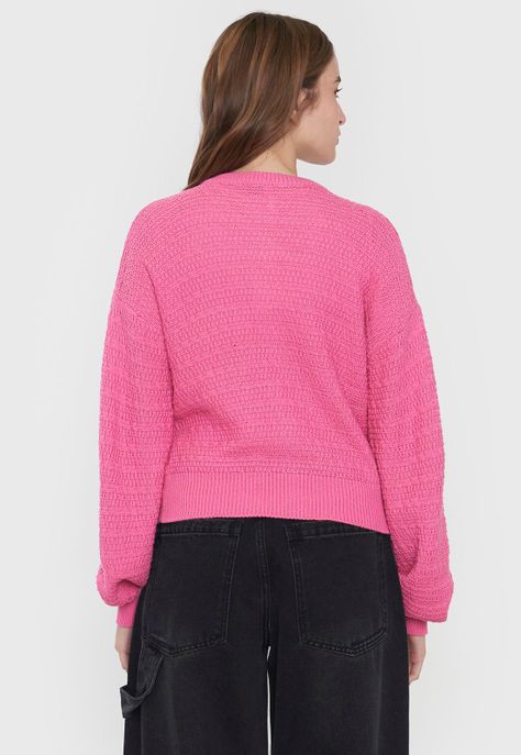 Cárdigan Mujer Botones Rosado Corona-1