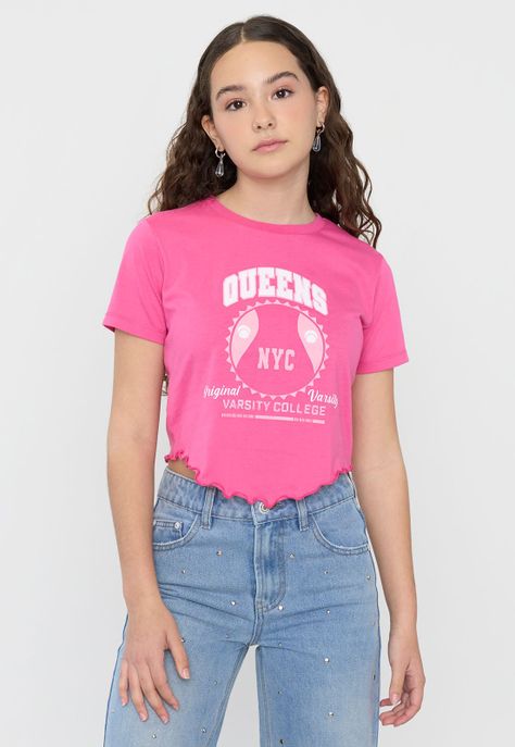 Polera Niña Teen MC Fun Roulette Fucsia Corona-0