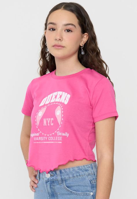 Polera Niña Teen MC Fun Roulette Fucsia Corona-2