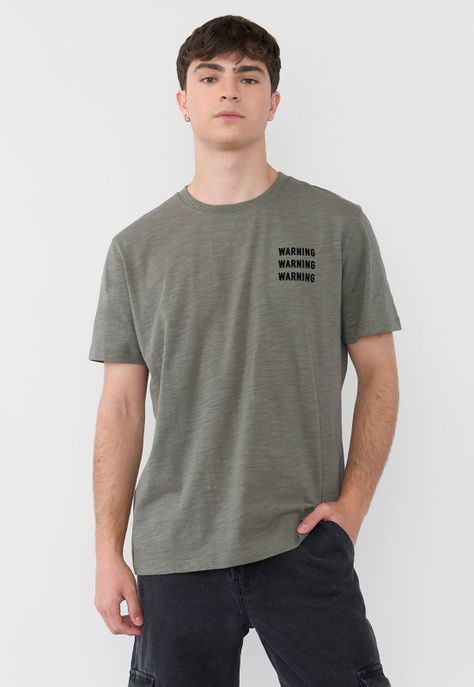 Polera Hombre Flock Verde Corona-0