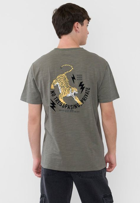Polera Hombre Flock Verde Corona-1
