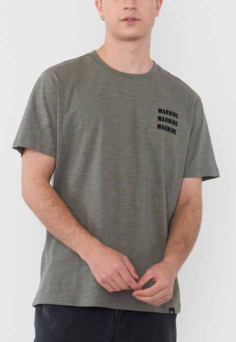 Polera Hombre Flock Verde Corona-2