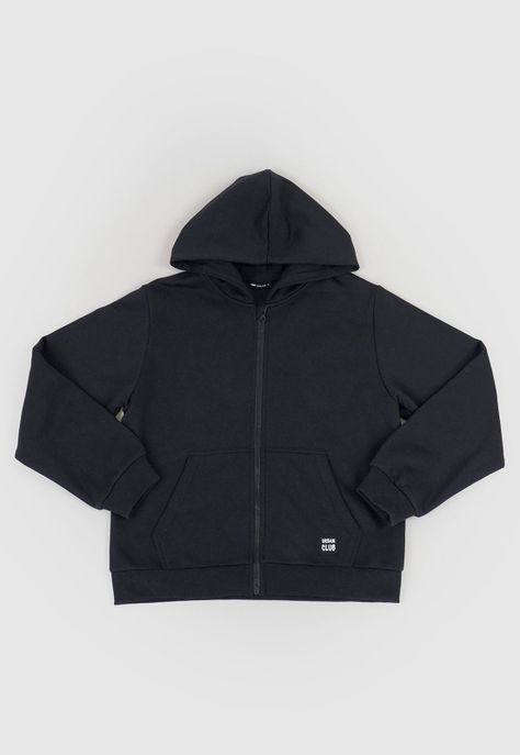 Poleron Niño Teen Zipper Negro Corona-0