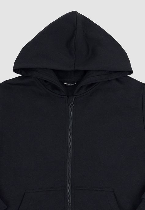 Poleron Niño Teen Zipper Negro Corona-2