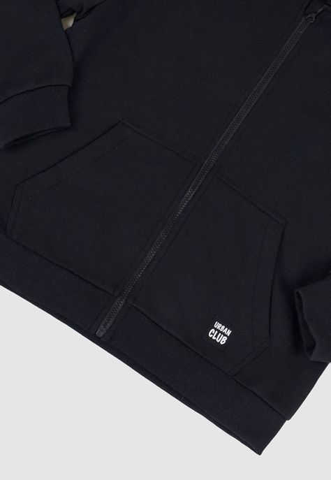 Poleron Niño Teen Zipper Negro Corona-3