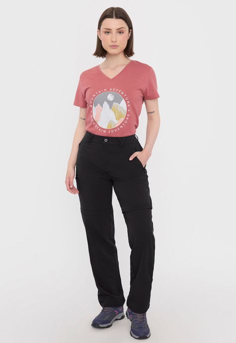 Pantalón Outdoor Negro Mujer Desmontable Corona-0