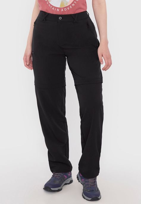 Pantalón Outdoor Negro Mujer Desmontable Corona-1