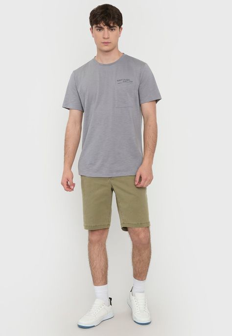 Polera Hombre Fun Bolsillo Gris Claro Corona-3