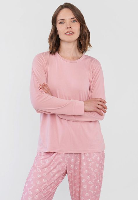 Pijama Mujer Full Print Polypeach Coral Corona-2