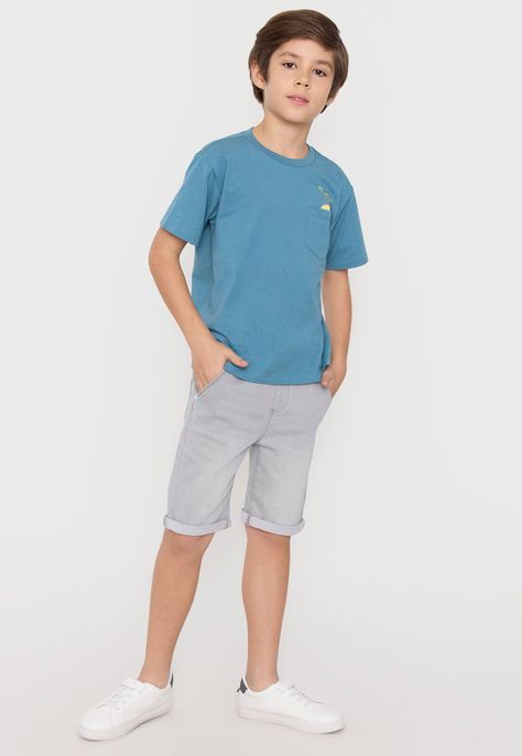 Short Niño Kids Denim Gris Corona-0