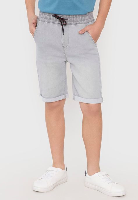 Short Niño Kids Denim Gris Corona-1