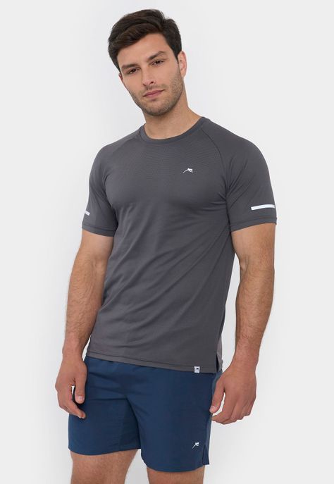 Polera Hombre Deportiva Mesh 2 Charcoal Corona-0