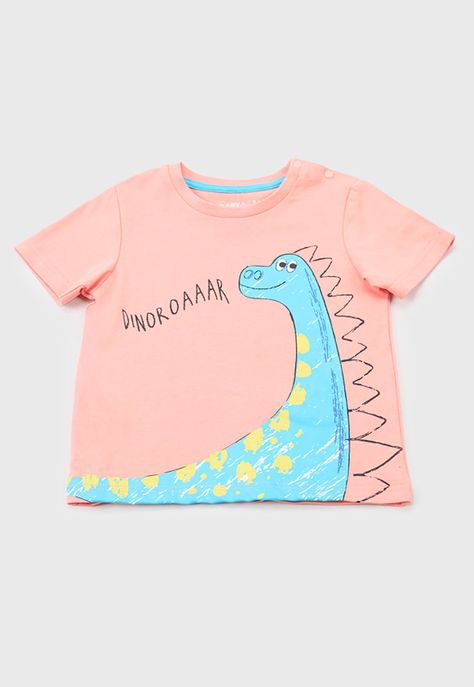 Polera Bebe Niño M/C Fun Naranjo Corona-0