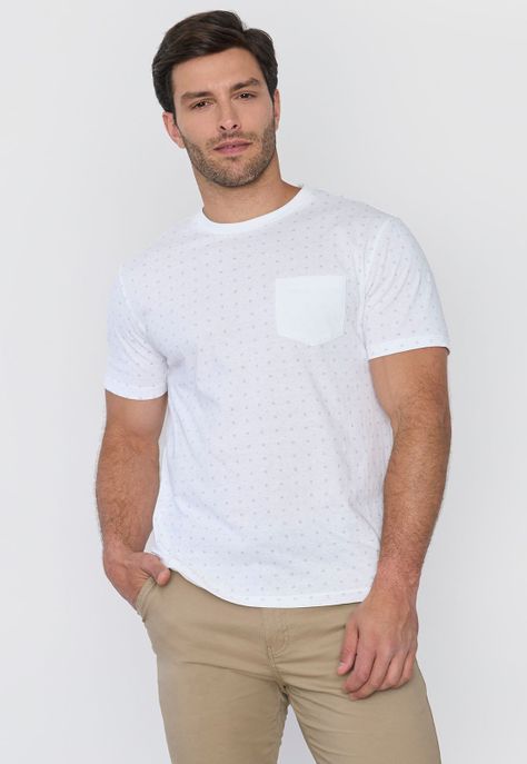 Polera Hombre Bolsillo Blanco Corona-0