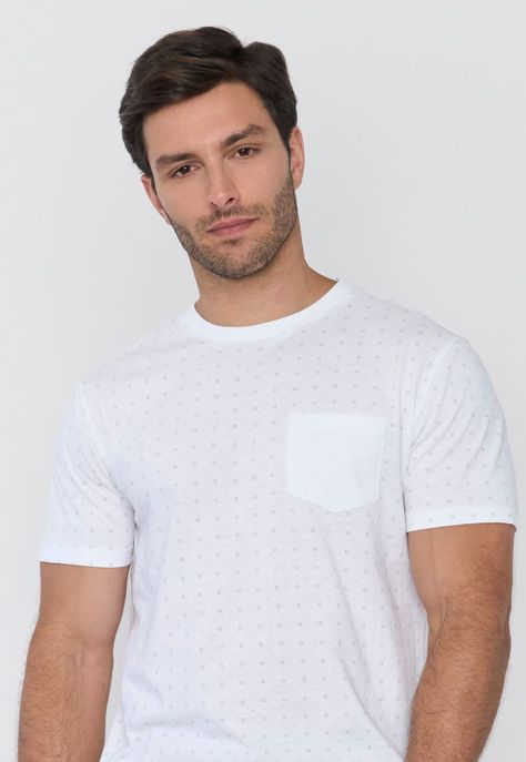 Polera Hombre Bolsillo Blanco Corona-2