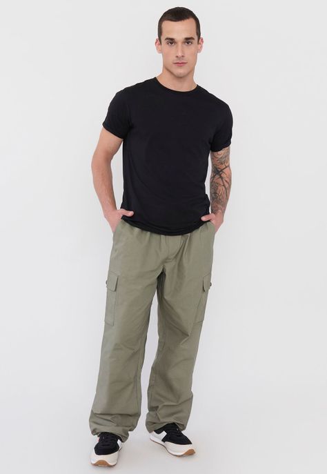 Pantalón Hombre Parachute Fit Verde Corona-0