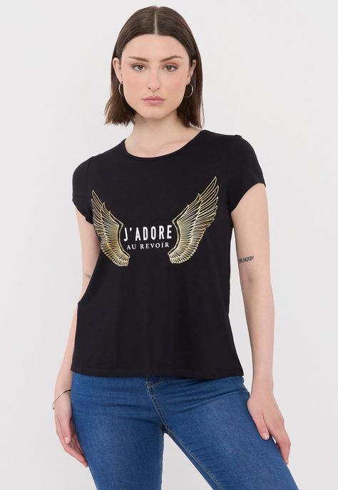Polera Mujer Viscosa Negro J Adore Corona-0