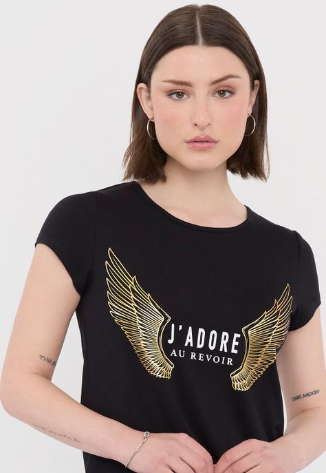 Polera Mujer Viscosa Negro J Adore Corona-2