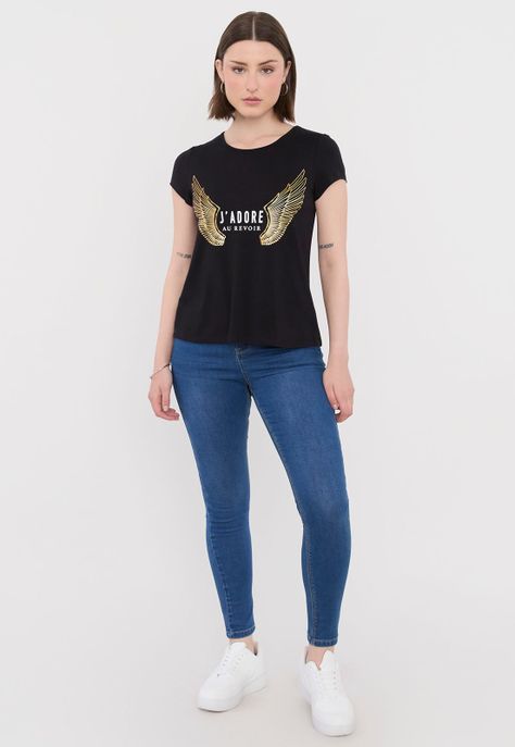 Polera Mujer Viscosa Negro J Adore Corona-3