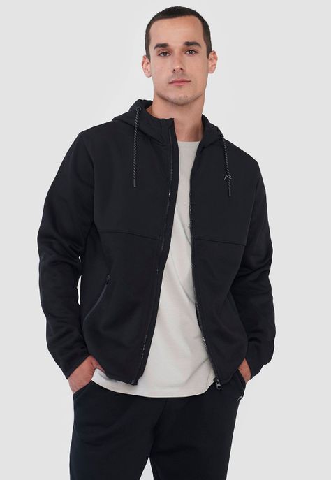 Polerón Hombre Deportivo Cierres Zipper Negro Corona-0