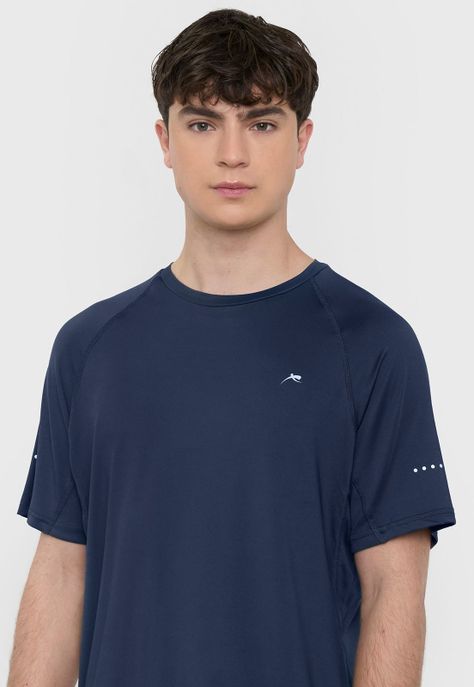 Polera Hombre Deportiva R-Neck Navy Corona-2