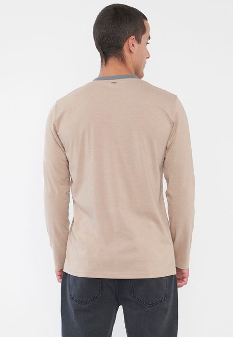 Polera Hombre Print M/L Beige Corona-1