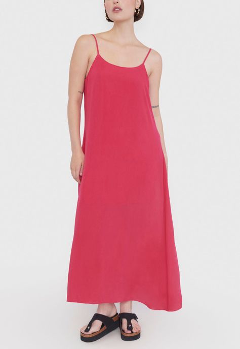 Vestido Mujer Bambula Viscosa Reciclada Guinda Corona-2