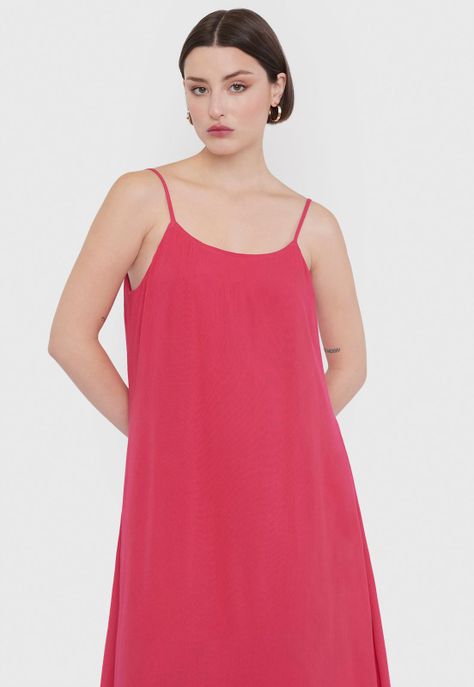 Vestido Mujer Bambula Viscosa Reciclada Guinda Corona-3