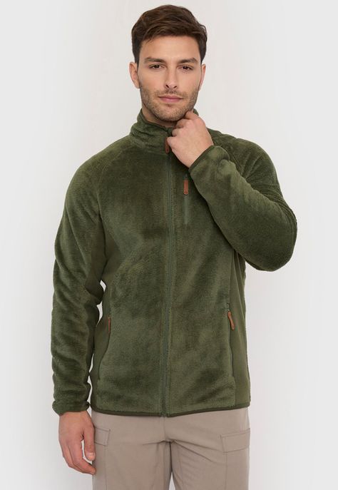 Polerón Outdoor Hombre Verde Microfibra Corona-0