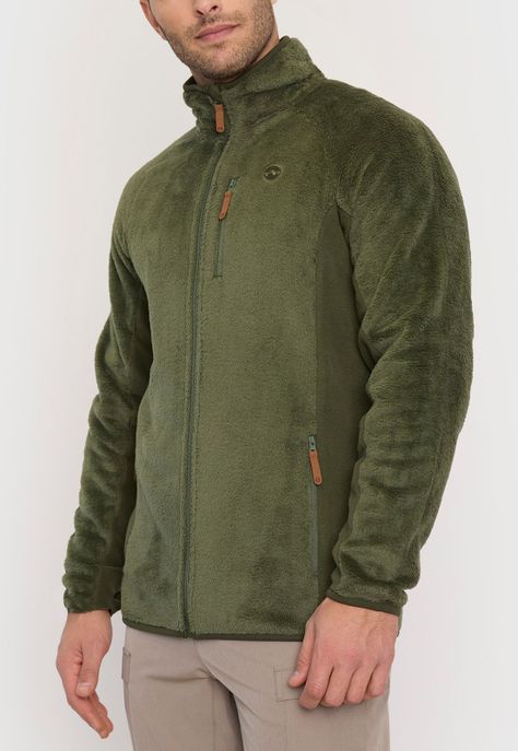 Polerón Outdoor Hombre Verde Microfibra Corona-2