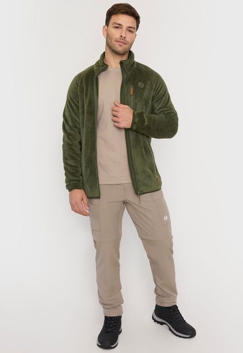 Polerón Outdoor Hombre Verde Microfibra Corona-3
