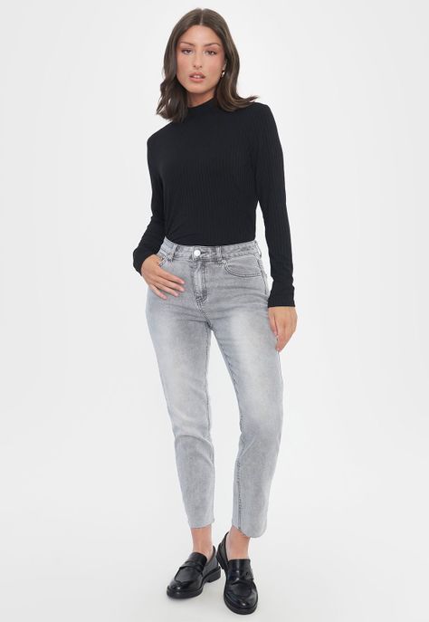 Polera Mujer Beatle Rib Negro Corona-3