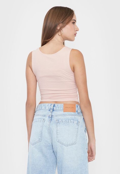 Polera Mujer Sin Mangas Tira Ancha Palo Rosa Corona-1