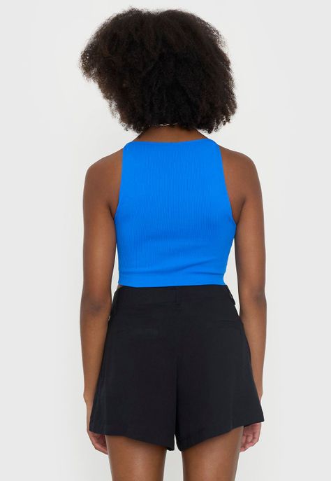 Peto Mujer Seamless Halter Azul Corona-1