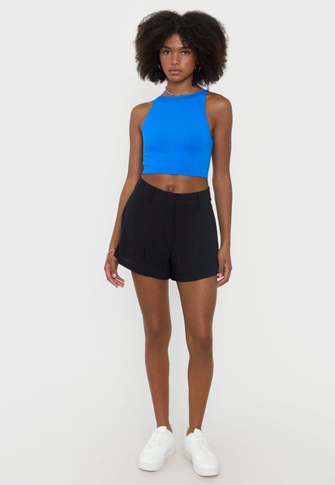 Peto Mujer Seamless Halter Azul Corona-3