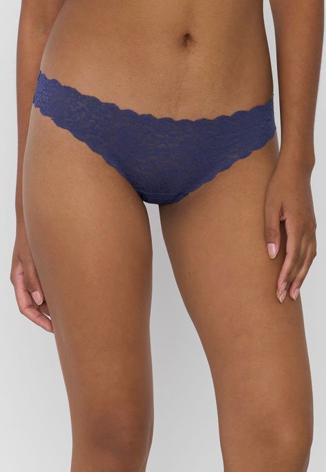 Calzón Mujer Bikini Encaje Color Azul Corona-1