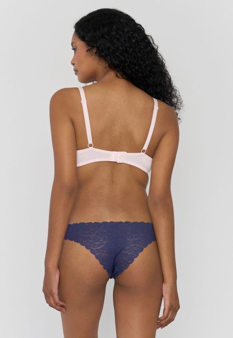 Calzón Mujer Bikini Encaje Color Azul Corona-2