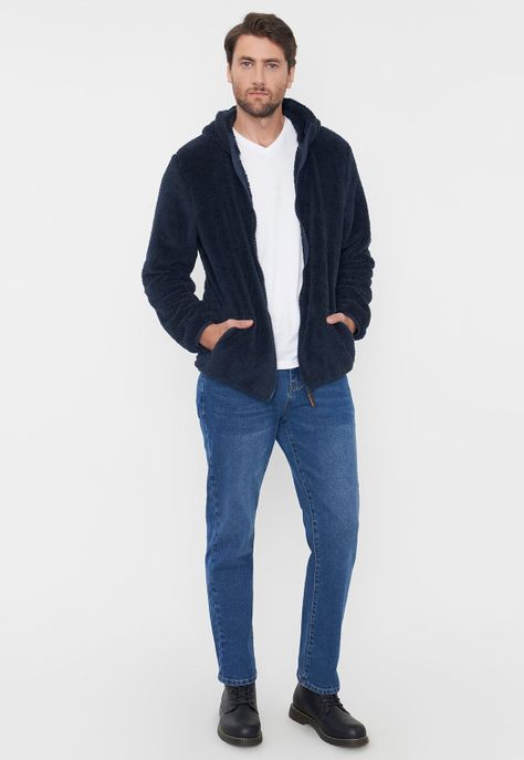 Polerón Hombre Coral Fleece Color Navy Corona-3