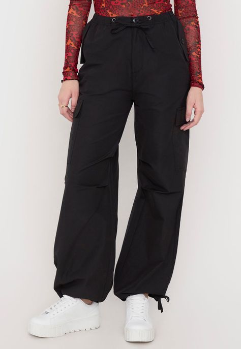 Pantalón Mujer Parachute Negro Corona-1