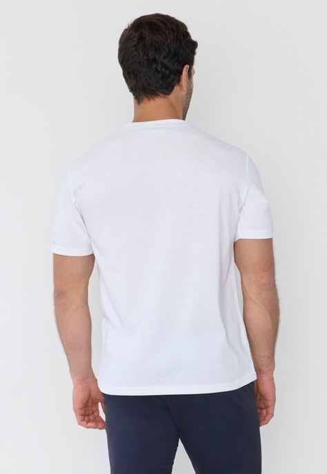 Polera Hombre Focal Print Sts Blanco Corona-1