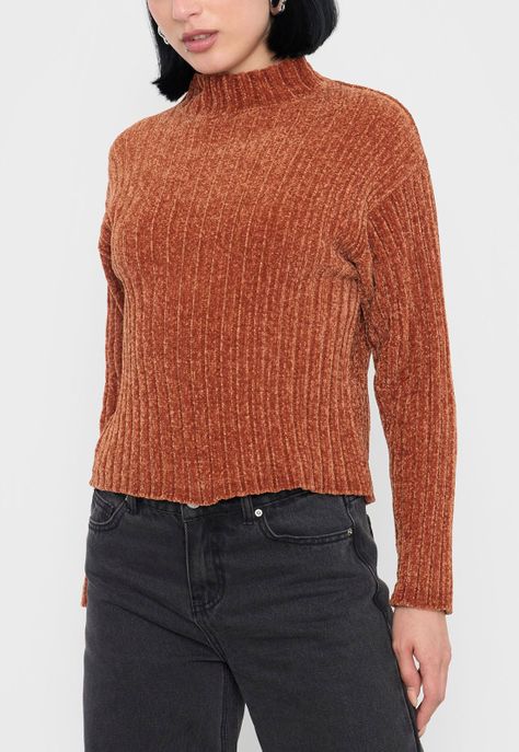 Sweater Mujer Chenille Rib Camel Corona-2