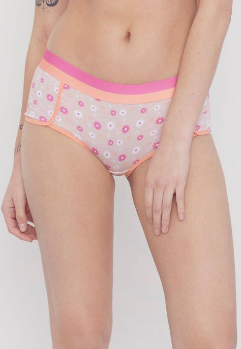 BoyShort Mujer Mujer Cotton Palo Rosa Print Corona-1