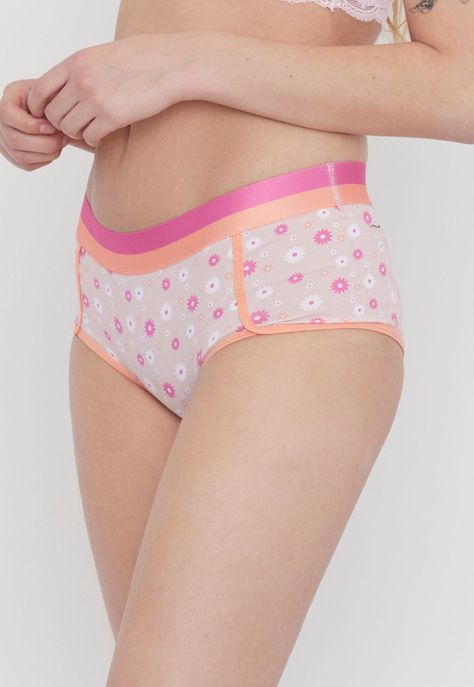 BoyShort Mujer Mujer Cotton Palo Rosa Print Corona-3