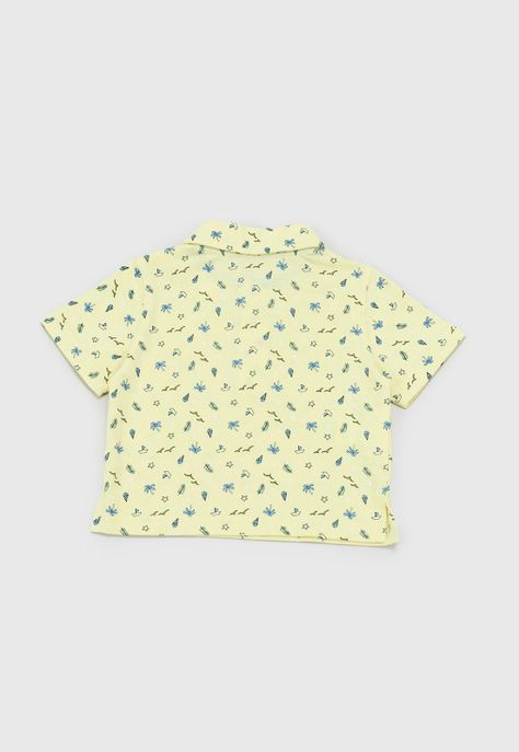 Polera Bebe Niño Cuello Botones Amarillo Corona-1