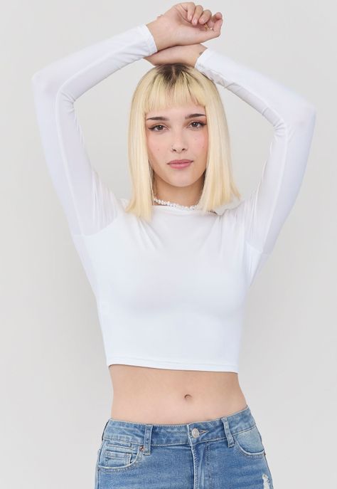Polera Mujer Espalda Abierta Blanco Corona-2