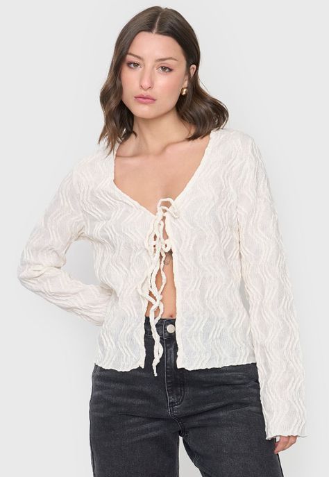 Polera Mujer Amarras Ecru Corona-0