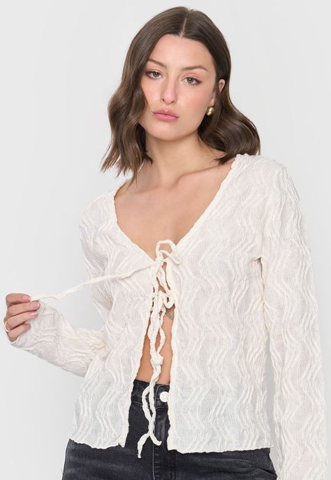 Polera Mujer Amarras Ecru Corona-2