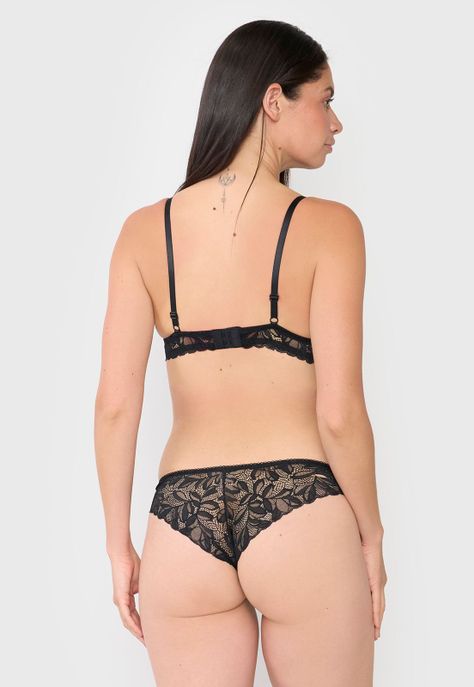 Calzón Mujer Bikini Encaje Negro Corona-2
