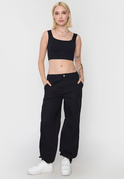 Pantalón Mujer Ajustable Negro Corona-0
